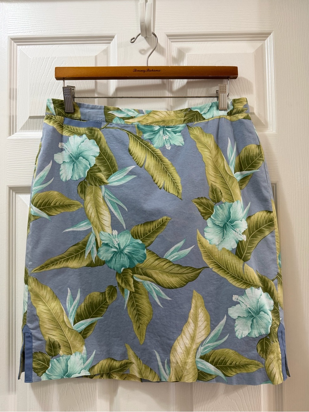Tommy Bahama Tropical Hibiscus Stretch Skirt Blue Size 12